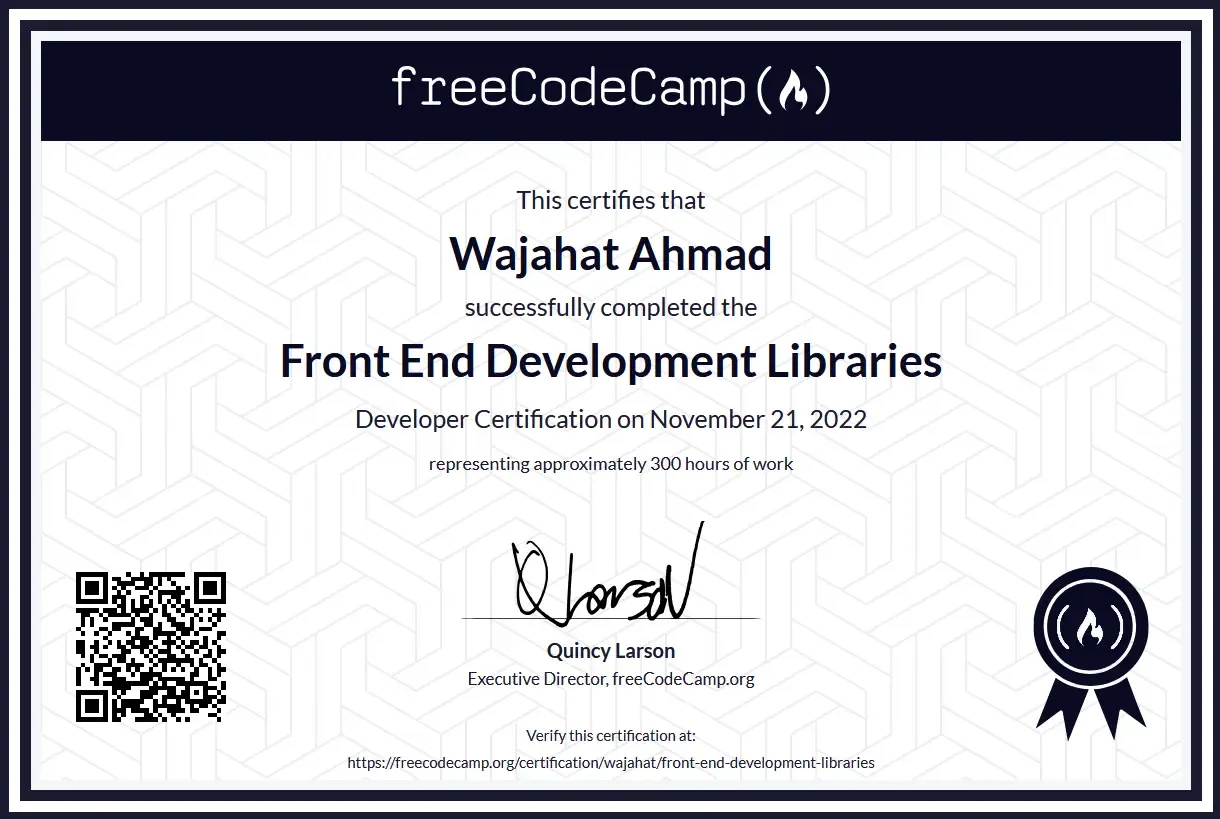 Front End Development Libraries Certification