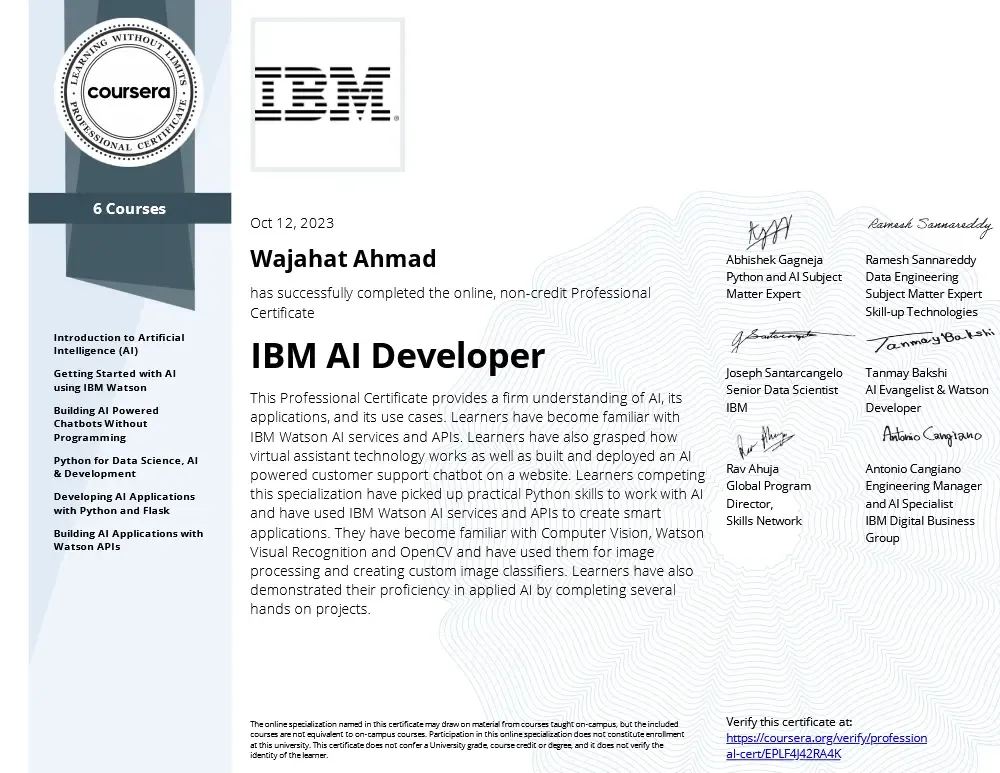 IBM AI Developer